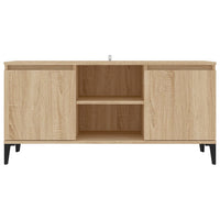 Mobile TV con Gambe-Credenza TV-Console TV in Metallo Rovere Sonoma 103,5x35x50 cm