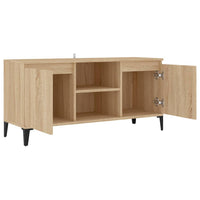 Mobile TV con Gambe-Credenza TV-Console TV in Metallo Rovere Sonoma 103,5x35x50 cm