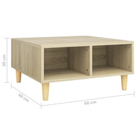 Tavolino da Salotto Rovere Sonoma 60x60x30 cm Legno Multistrato 805980