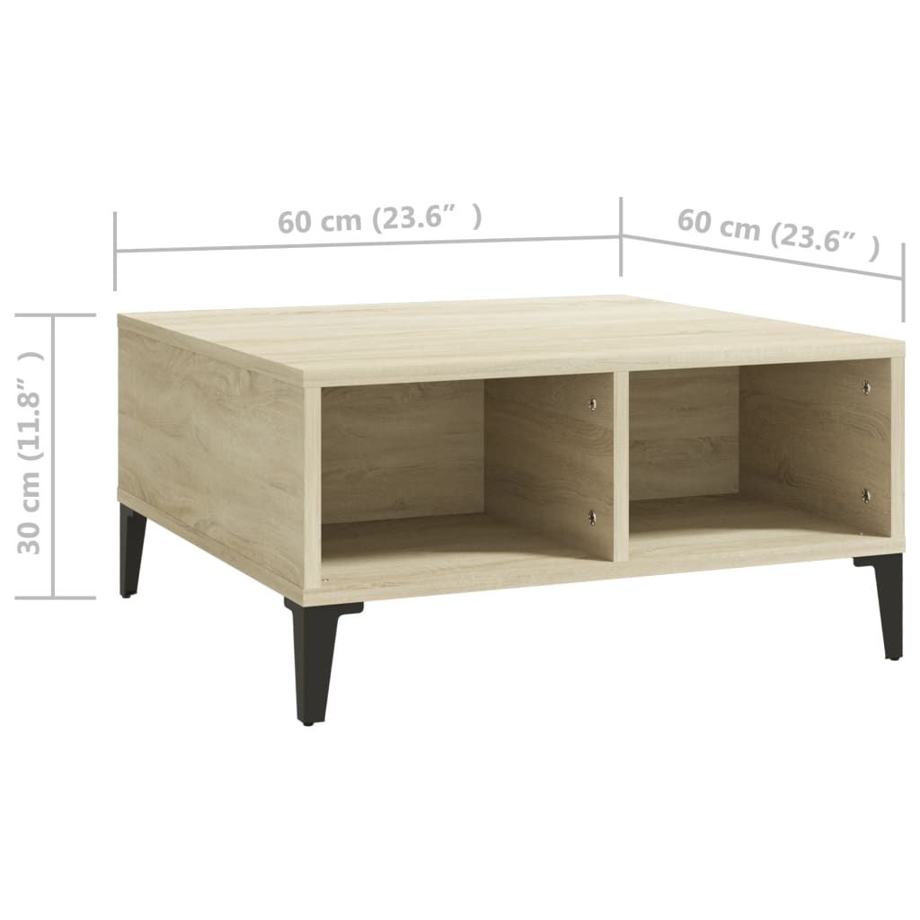 Tavolino da Salotto Rovere Sonoma 60x60x30 cm Legno Multistrato 805989