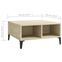 Tavolino da Salotto Rovere Sonoma 60x60x30 cm Legno Multistrato 805989