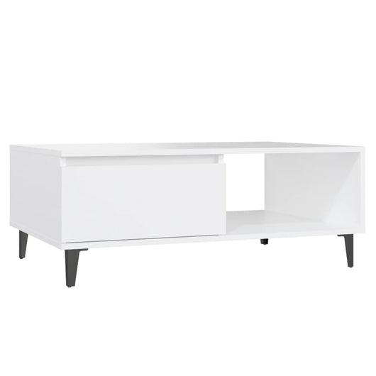 Tavolino da Salotto Bianco 90x60x35 cm in Legno Multistrato 806004