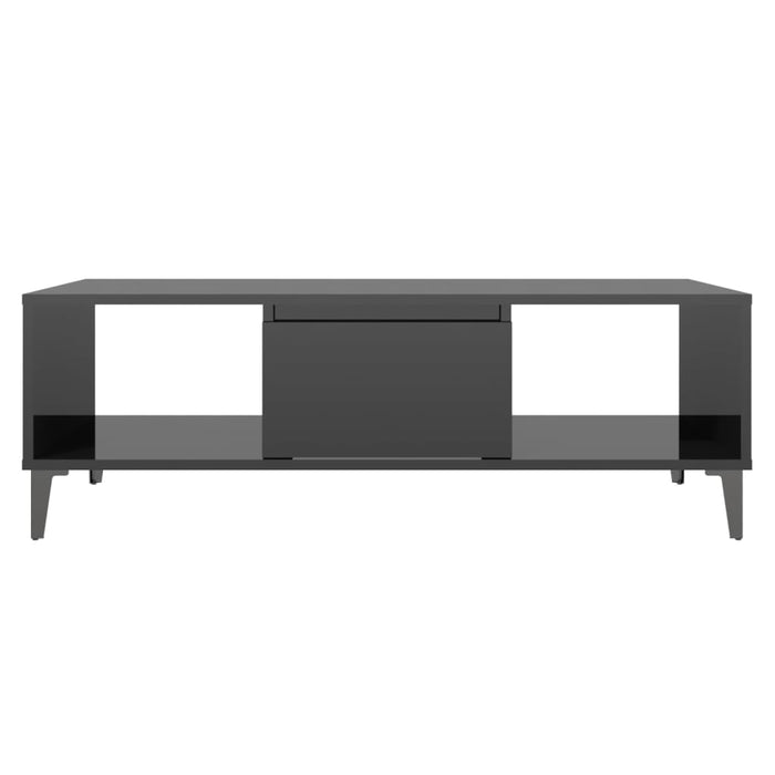 Tavolino da Salotto Nero Lucido 103,5x60x35 cm in Truciolato cod mxl 17711