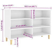 Credenza Bianca 103,5x35x70 cm in Legno Multistrato cod mxl 74111