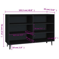 Credenza-Buffet-Armadio da cucina Nera 103,5x35x70 cm in Legno Multistrato 925061