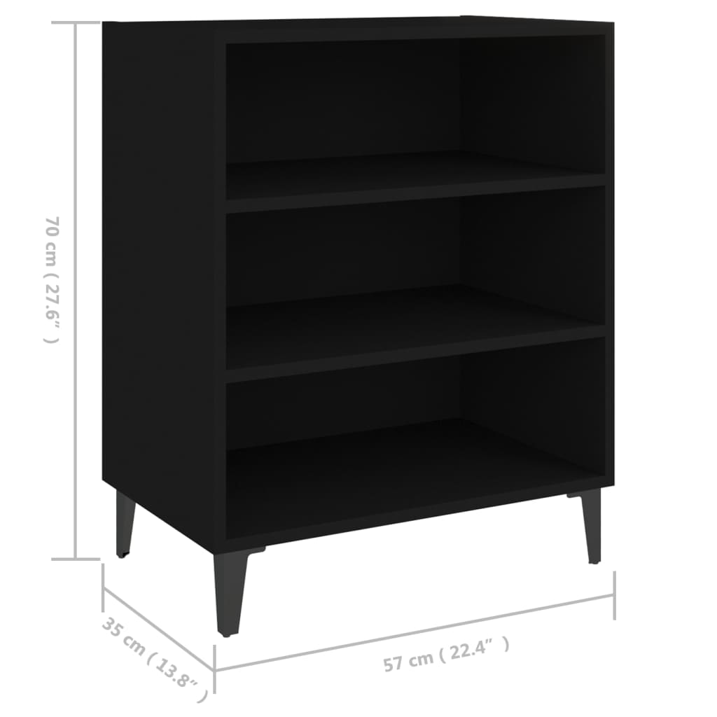 Credenza-Buffet-Armadio da cucina Nera 57x35x70 cm in Legno Multistrato 978418