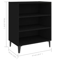 Credenza-Buffet-Armadio da cucina Nera 57x35x70 cm in Legno Multistrato 978418