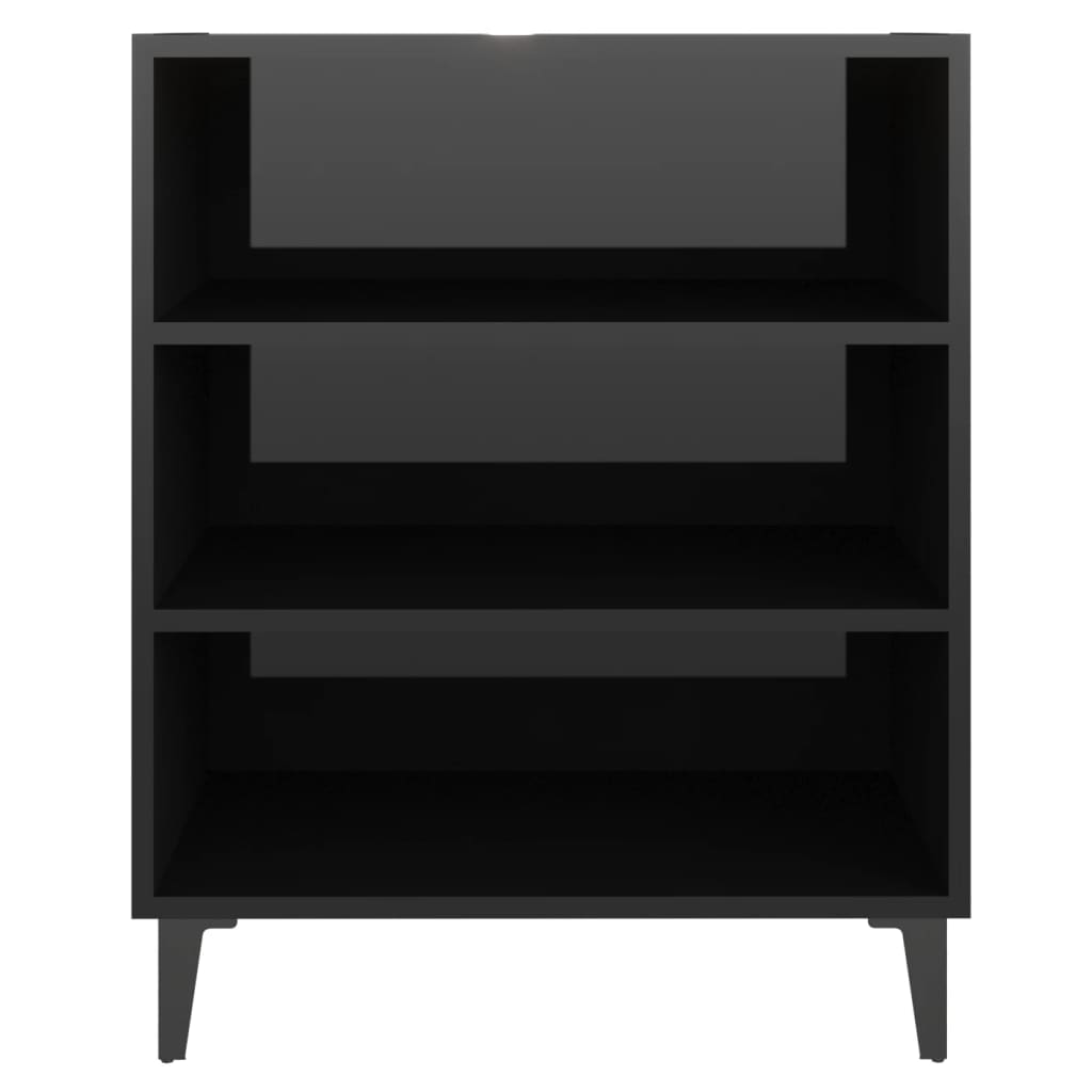 Credenza Nero Lucido 57x35x70 cm in Legno Multistrato 806065