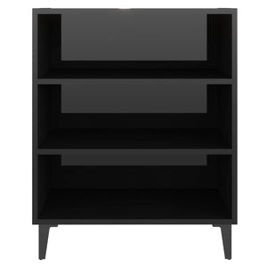 Credenza Nero Lucido 57x35x70 cm in Legno Multistrato 806065