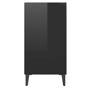 Credenza Nero Lucido 57x35x70 cm in Legno Multistrato 806065