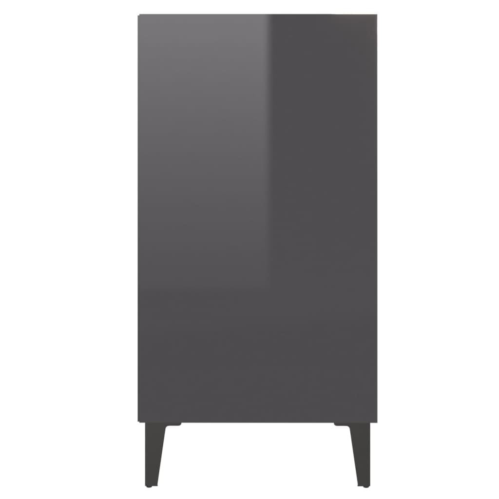 Credenza Grigio Lucido 57x35x70 cm in Legno Multistrato 806066