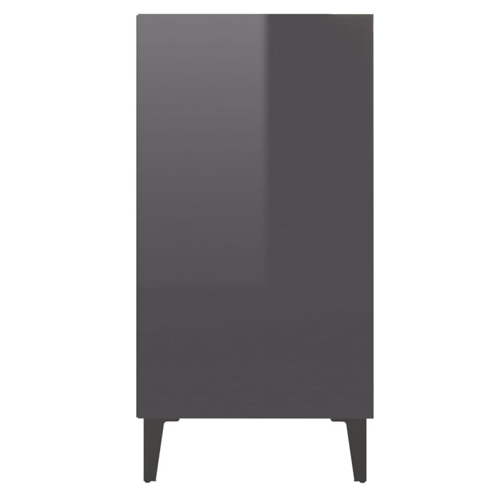 Credenza Grigio Lucido 57x35x70 cm in Legno Multistrato 806066