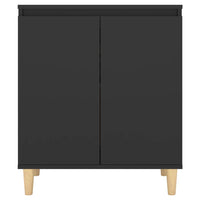 Credenza con Gambe in Legno Massello Nera 60x35x70cm Truciolato cod mxl 12593