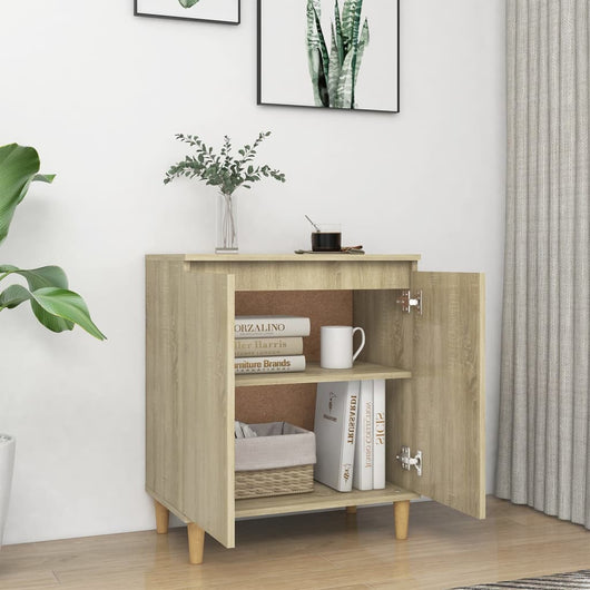 Credenza-Buffet con Gambe Legno Massello Sonoma 60x35x70cm Multistrato