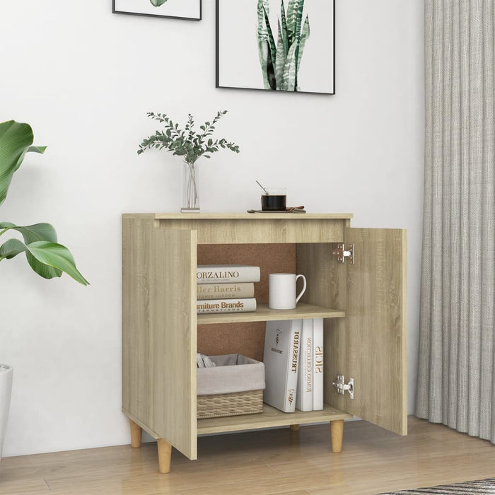 Credenza-Buffet con Gambe Legno Massello Sonoma 60x35x70cm Multistrato