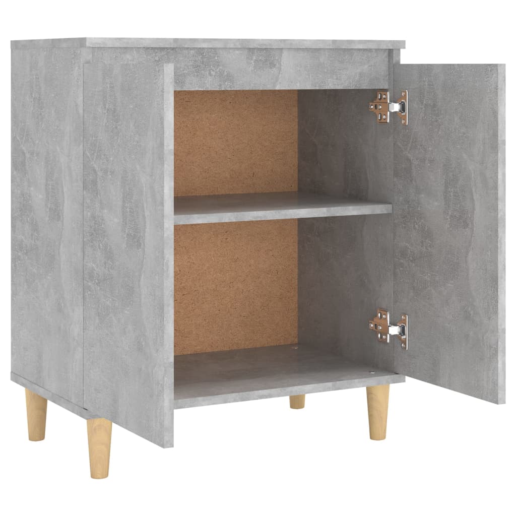 Credenza Gambe Massello Grigio Cemento 60x35x70cm Multistrato 806071