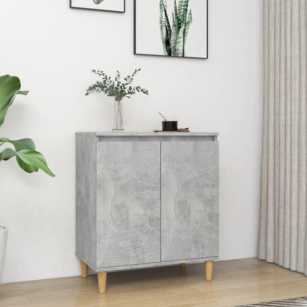 Credenza Gambe Massello Grigio Cemento 60x35x70cm Multistrato 806071
