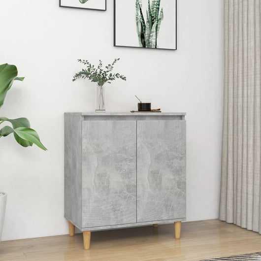 Credenza Gambe Massello Grigio Cemento 60x35x70cm Multistrato 806071