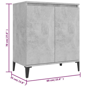 Credenza Grigio Cemento 60x35x70 cm in Legno Multistrato 806080