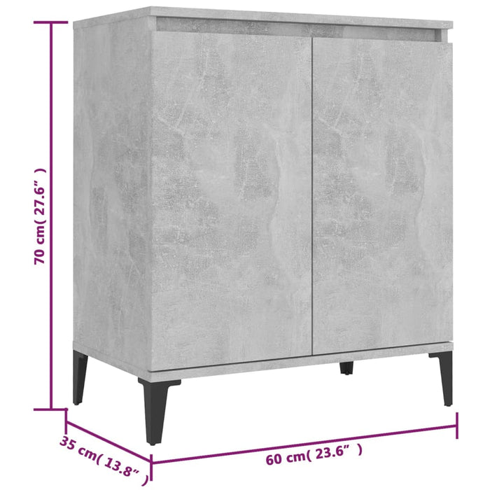 Credenza Grigio Cemento 60x35x70 cm in Legno Multistrato 806080