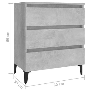 Credenza Grigio Cemento 60x35x69 cm in Legno Multistrato 806098