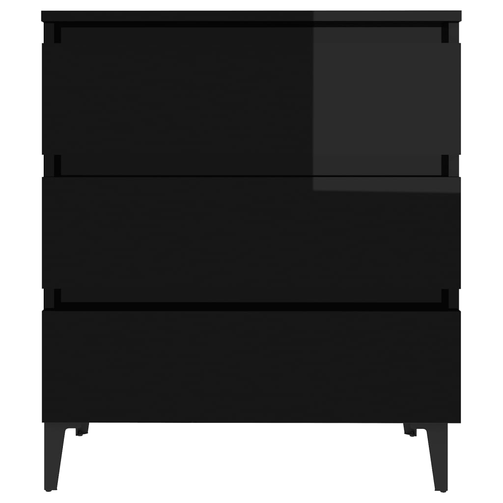 Credenza Nero Lucido 60x35x69 cm in Legno Multistrato 806101