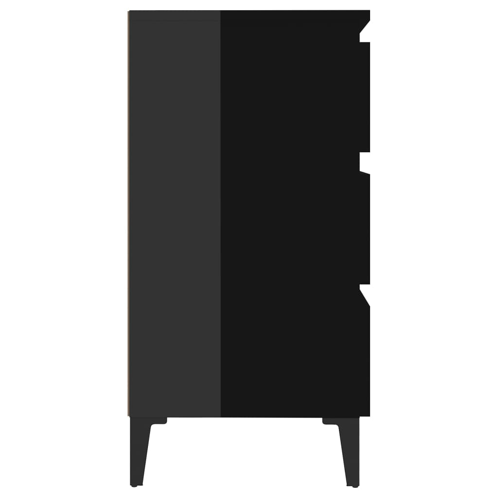 Credenza Nero Lucido 60x35x69 cm in Legno Multistrato 806101