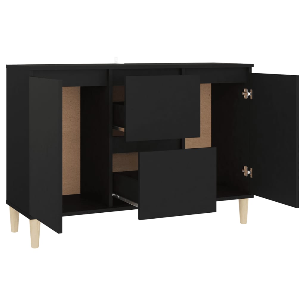 Credenza Nera 101x35x70 cm in Legno Multistrato 806104