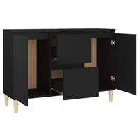 Credenza Nera 101x35x70 cm in Legno Multistrato 806104
