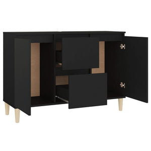 Credenza Nera 101x35x70 cm in Legno Multistrato 806104