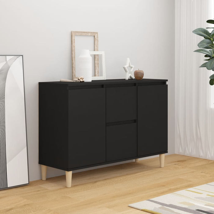 Credenza Nera 101x35x70 cm in Legno Multistrato 806104
