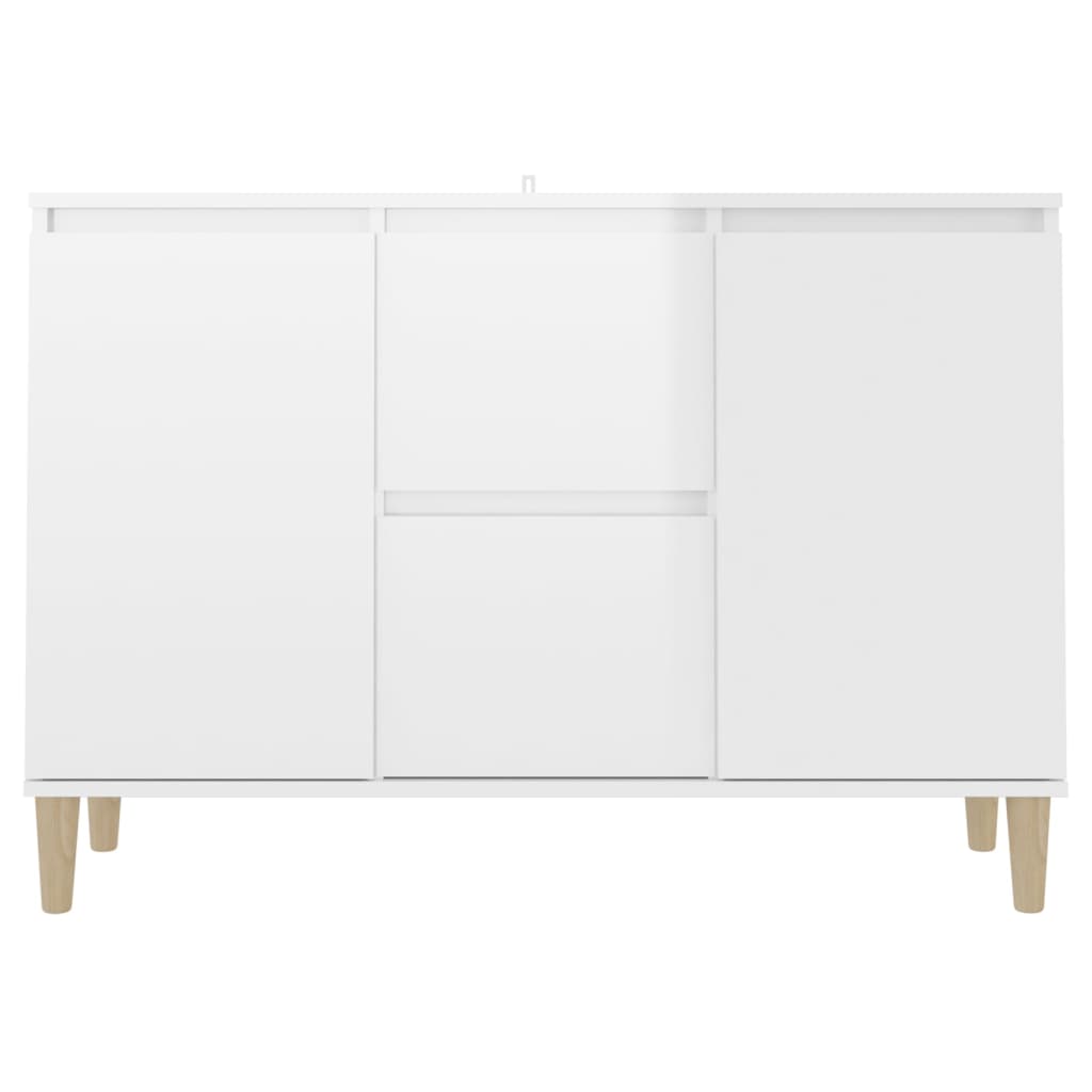 Credenza Bianco Lucido 101x35x70 cm in Legno Multistrato 806109