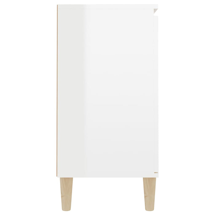 Credenza Bianco Lucido 101x35x70 cm in Legno Multistrato 806109