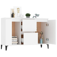Credenza-Buffet-Armadio da cucina Bianca 102x35x70 cm in Legno Multistrato