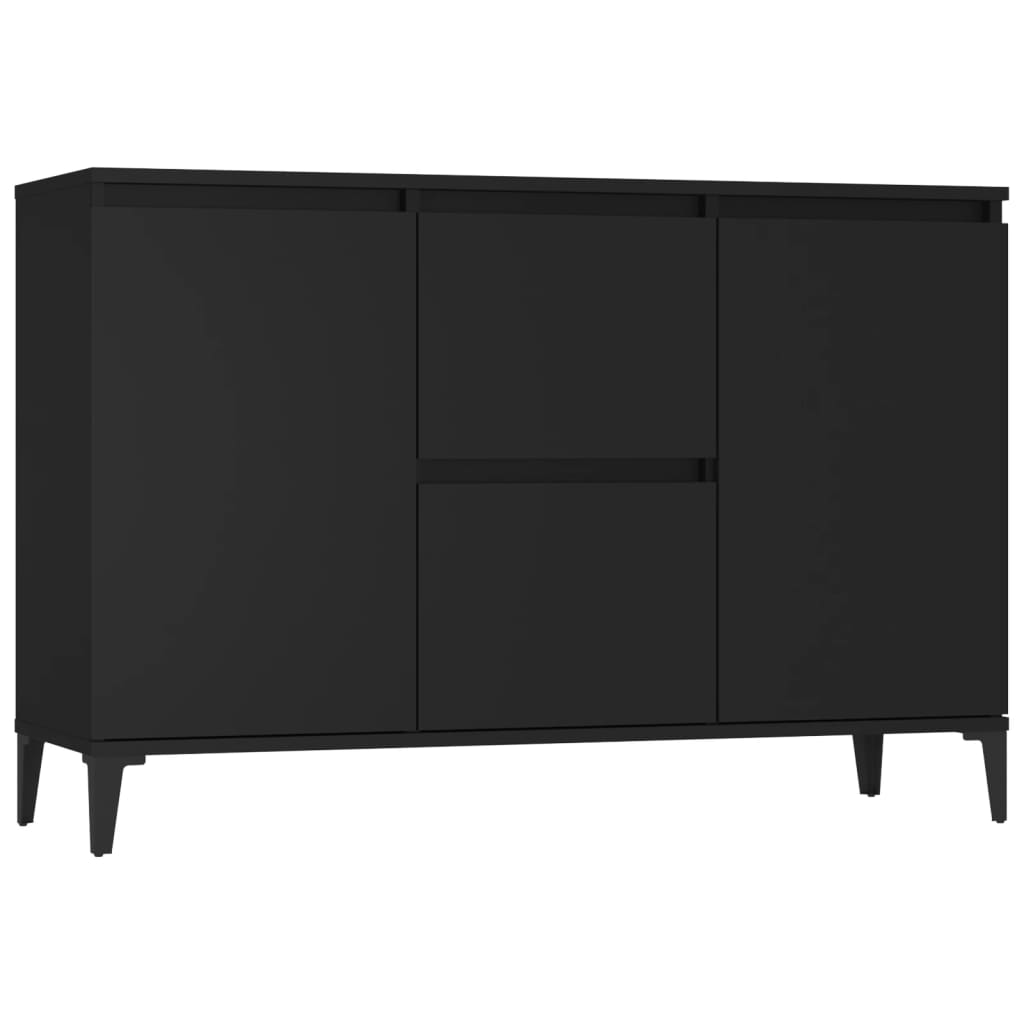 Credenza Nera 102x35x70 cm in Legno Multistrato 806113