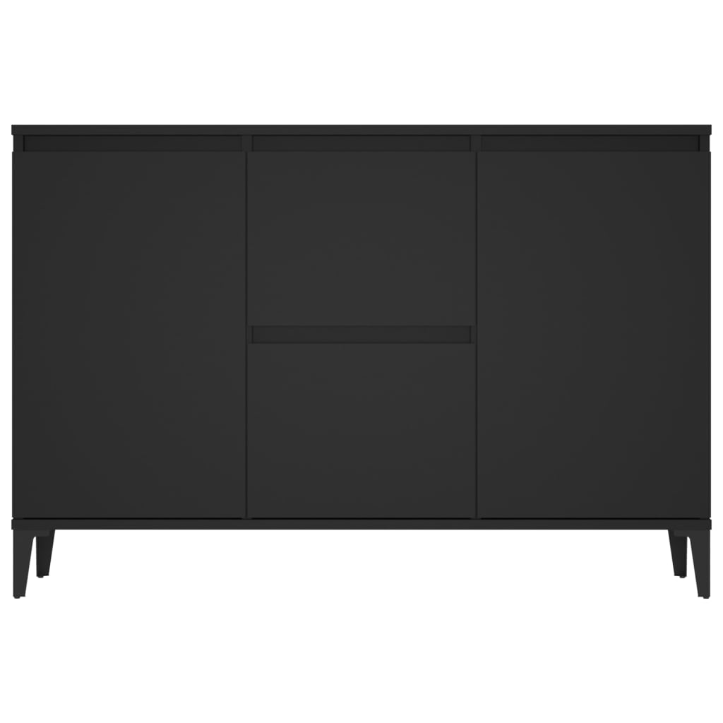 Credenza-Buffet-Armadio da cucina Nera 102x35x70 cm in Legno Multistrato