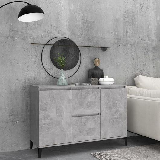 Credenza Grigio Cemento 102x35x70 cm in Legno Multistrato 806116