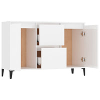 Credenza Bianco Lucido 102x35x70 cm in Legno Multistrato 806118