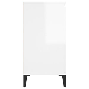Credenza Bianco Lucido 102x35x70 cm in Legno Multistrato 806118