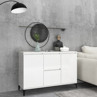 Credenza Bianco Lucido 102x35x70 cm in Legno Multistrato 806118