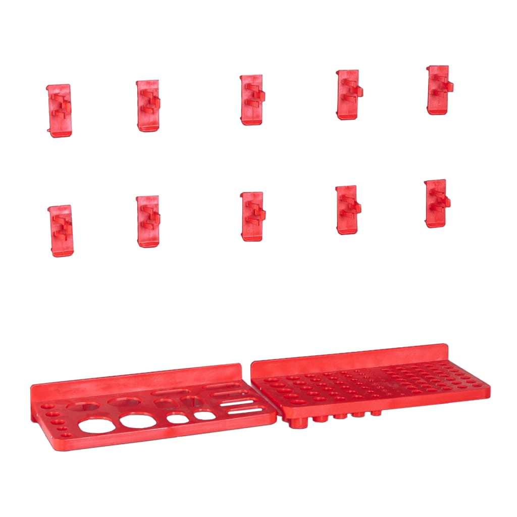 Kit Contenitori 103 pz con Pannelli a Parete Rosso e Nero 150813