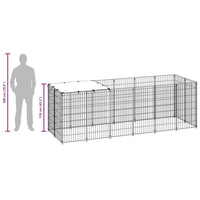 Gabbia per Cani Nera 330x110x110 cm in Acciaio 150782