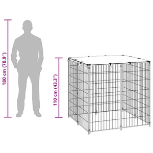Cuccia per Cani Argento 110x110x110 cm in Acciaio 150785