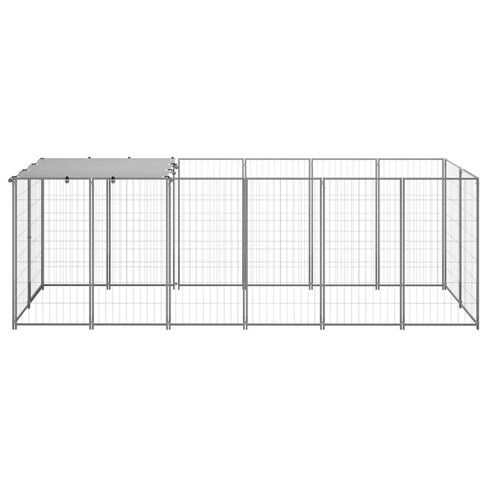 Gabbia per Cani Argento 330x110x110 cm in Acciaio 150786