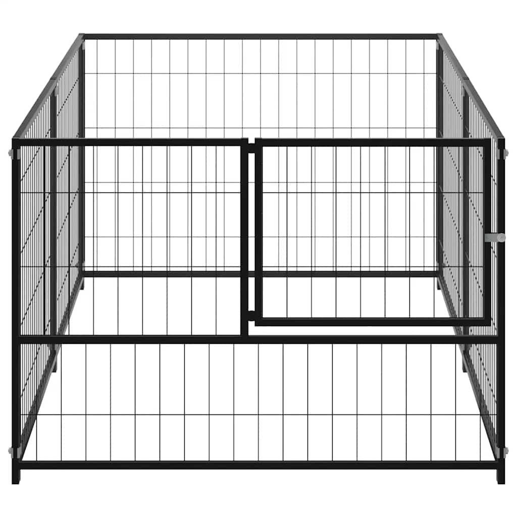 Gabbia per Cani Nera 200x100x70 cm in Acciaio 150790