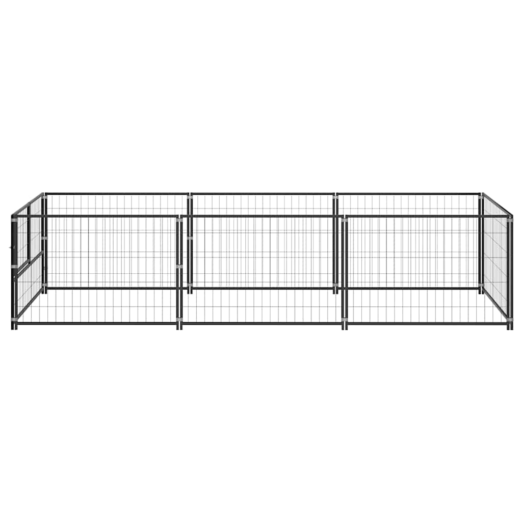 Gabbia per Cani Nera 300x100x70 cm in Acciaio 150791
