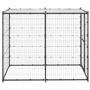 Gabbia per Cani da Esterno in Acciaio con Tetto 110x220x180 cm cod mxl 58089