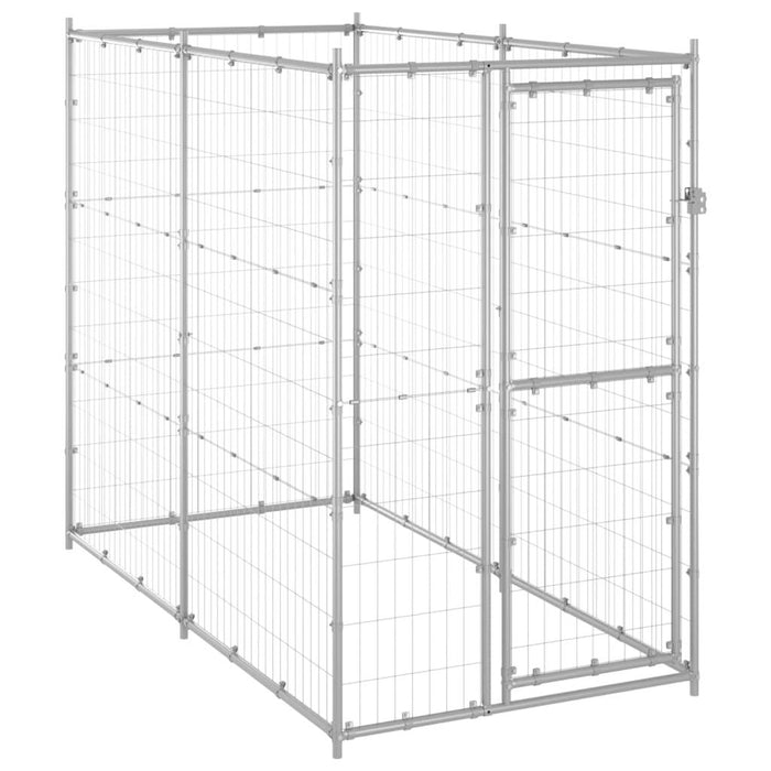 Cuccia da esterno gabbia recinto per animali box per cani da esterno in acciaio zincato 110 x 220 x 180 cm 02_0000469