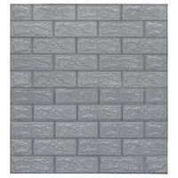 Carta da parati 3D Motivo a Mattoni Autoadesiva 20 pz Antracite 150722