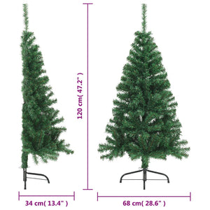Albero di Natale Artificiale Met¨¤-Albero Natalizio con Supporto Verde 120 cm PVC
